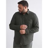 LC Waikiki Lcwaıkıkı Classic Büyük Beden Dokulu Erkek Gömlek - Koyu Haki - 6XL