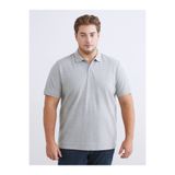 LC Waikiki LCWAIKIKI Classic Gri Büyük Beden Polo Yaka Pike Erkek Tişört