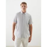 LC Waikiki Lcwaıkıkı Classic Gri Regular Fit Kısa Kollu Armürlü Erkek Gömlek - XL