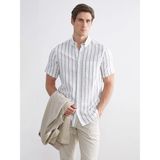 LC Waikiki Lcwaıkıkı Classic Haki Regular Fit Çizgili Erkek Gömlek - XS