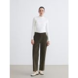 LC Waikiki LCWAIKIKI Classic Haki Standart Fit Kadife Kadın Pantolon
