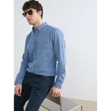LC Waikiki Lcwaıkıkı Classic Indigo Regular Fit Armürlü Erkek Gömlek - İndigo