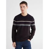 LC Waikiki Lcwaıkıkı Classic Kahverengi Bisiklet Yaka Çizgili Erkek Triko Kazak - 3XL