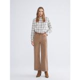 LC Waikiki LCWAIKIKI Classic Kahverengi Yüksek Bel Kadife Kadın Pantolon
