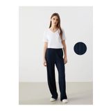 LC Waikiki LCWAIKIKI Classic Lacivert Beli Lastikli Dokulu Kadın Pantolon