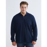 LC Waikiki LCWAIKIKI Classic Lacivert Büyük Beden Polo Yaka Erkek Sweatshirt