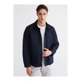 LC Waikiki LCWAIKIKI Classic Lacivert Kadife Yaka Gabardin Erkek Ceket