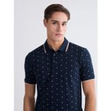 LC Waikiki LCWAIKIKI Classic Lacivert Polo Yaka Desenli Pike Erkek Tişört