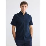 LC Waikiki Lcwaıkıkı Classic Lacivert Regular Fit Armürlü Erkek Gömlek - XL