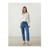 LC Waikiki LCWAIKIKI Classic Mavi Beli Lastikli Carrot Fit Kadın Jean Pantolon