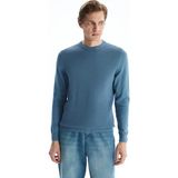 LC Waikiki Lcwaıkıkı Classic Mavi Bisiklet Yaka Erkek Triko Kazak - 3XL