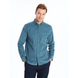 LC Waikiki LCWAIKIKI Classic Mavi Regular Fit Uzun Kollu Kadife Erkek Gömlek