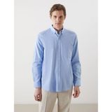 LC Waikiki Lcwaıkıkı Classic Mavi Regular Fit Uzun Kollu Oxford Erkek Gömlek - 2XL