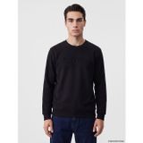 LC Waikiki LCWAIKIKI Classic Siyah Bisiklet Yaka Kabartma Baskılı Erkek Sweatshirt