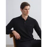 LC Waikiki LCWAIKIKI Classic Siyah Polo Yaka Uzun Kollu Erkek Sweatshirt