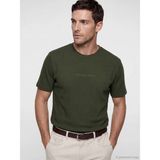 LC Waikiki Lcwaıkıkı Classic Yeşil Bisiklet Yaka Nakışlı Fitilli Erkek Tişört - Dark Green - M