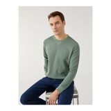 LC Waikiki LCWAIKIKI Classic Yeşil Bisiklet Yaka Uzun Kollu Erkek Sweatshirt