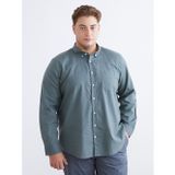 LC Waikiki LCWAIKIKI Classic Yeşil Büyük Beden Regular Fit Uzun Kollu Erkek Gömlek