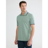 LC Waikiki LCWAIKIKI Classic Yeşil Polo Yaka Desenli Pike Erkek Tişört