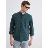 LC Waikiki Lcwaıkıkı Classic Yeşil Regular Fit Çizgili Armürlü Erkek Gömlek - XL