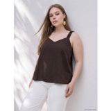LC Waikiki LCWAIKIKI Curve Kahverengi Büyük Beden Modal Karışımlı Bluz