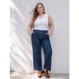 LC Waikiki LCWAIKIKI Curve Lacivert Büyük Beden Wideleg Kadın Jean Pantolon