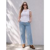 LC Waikiki LCWAIKIKI Curve Mavi Büyük Beden Wideleg Kadın Jean Pantolon
