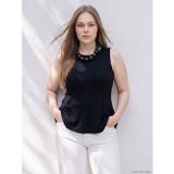 LC Waikiki LCWAIKIKI Curve Siyah Büyük Beden Fırfırlı Peplum Bluz