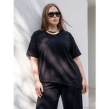 LC Waikiki LCWAIKIKI Curve Siyah Büyük Beden Soft Touch Asimetrik Bluz