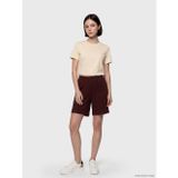 LC Waikiki LCWAIKIKI Petite Bordo Beli Lastikli Soft Touch Kadın Şort