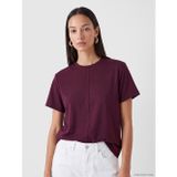 LC Waikiki LCWAIKIKI Petite Bordo Soft Touch Asimetrik Kesim Kadın Tişört