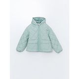 LC Waikiki Lcwk Kapüşonlu Kız Çocuk Şişme Mont - Yeşil