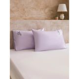 LC Waikiki Lila Çiçek Nakışlı Pamuklu Yastık Kılıfı 50X70 cm (S6)