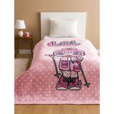 LC Waikiki Lol Baskılı Tek Kişilik Battaniye 150 x 200 cm - Pembe - 150 x 200 cm