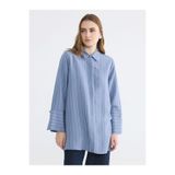 LC Waikiki LUCKY ÖZEL SEÇİM LCW EVERYDAY İndigo Çizgili Kadın Gömlek Tunik - S6S834Z8-LGB