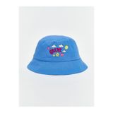 LC Waikiki Mavi Baskılı Kız Bebek Bucket Şapka