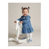 LC Waikiki Mavi Bebe Yaka Kız Bebek Jean Elbise