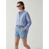 LC Waikiki Mavi Çizgili Oversize Oxford Kadın Gömlek