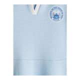 LC Waikiki Mavi Polo Yaka Stitch Baskılı Kız Çocuk Elbise