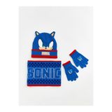 LC Waikiki Mavi Sonic Baskılı Erkek Çocuk Atkı Bere Eldiven Seti
