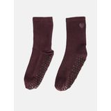 LC Waikiki Mürdüm Kaydırmaz Tabanlı Nakışlı Kadın Soket Çorap (W6) - Plum