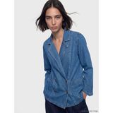 LC Waikiki Natuvera Lacivert Kruvaze Yaka Kadın Jean Blazer Ceket - S