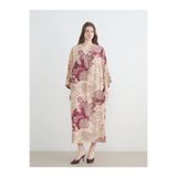 LC Waikiki NEVAVM Farkıyla LCW Modest Pembe V Yaka Etnik Desenli Elbise - S6B056Z8-LT8