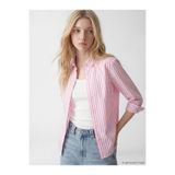 LC Waikiki NEVAVM Farkıyla XSIDE Pembe Çizgili Poplin Kadın Gömlek - S6LI75Z8-LHK