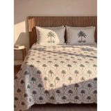 LC Waikiki Palmiye Desenli Çift Kişilik Pike Seti (S6) - Yeşil