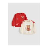 LC Waikiki Peak Yeni Sezon Bisiklet Yaka Kız Çocuk Kalın Sweatshirt 2'li