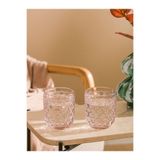 LC Waikiki Pembe Desenli Cam Su Bardağı 2'li Set, 290 ml