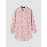LC Waikiki Pembe Desenli Oversize Kadın Gömlek Tunik