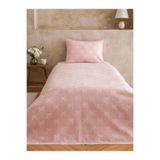 LC Waikiki Pembe Fiyonk Desenli Tek Kişilik Pike Seti, 160x220 cm,%100 Pamuk