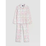 Lc Waıkıkı Pembe Gömlek Yaka Ekose Kız Çocuk Pijama Takımı